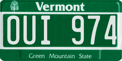 VT license plate OUI974