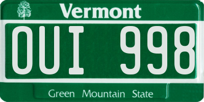 VT license plate OUI998