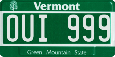 VT license plate OUI999