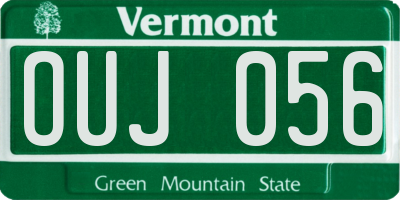 VT license plate OUJ056