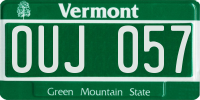 VT license plate OUJ057