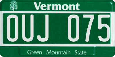 VT license plate OUJ075
