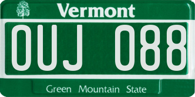 VT license plate OUJ088