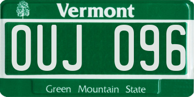 VT license plate OUJ096