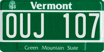 VT license plate OUJ107