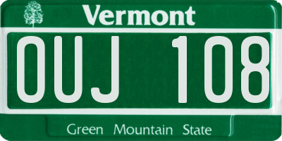 VT license plate OUJ108
