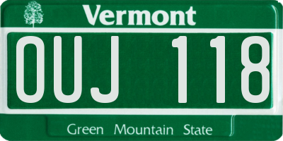 VT license plate OUJ118