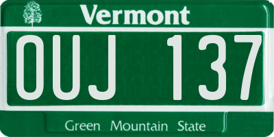 VT license plate OUJ137