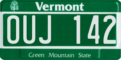 VT license plate OUJ142