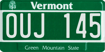 VT license plate OUJ145