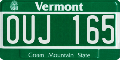 VT license plate OUJ165