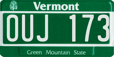 VT license plate OUJ173