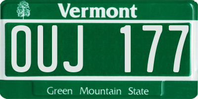 VT license plate OUJ177