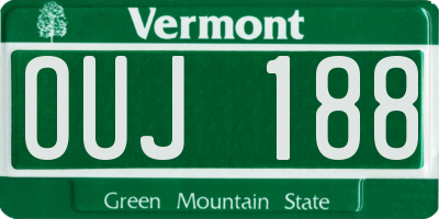 VT license plate OUJ188