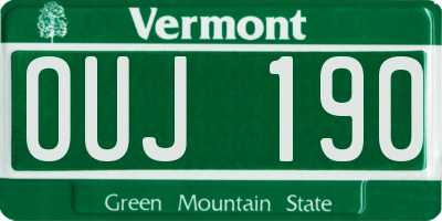 VT license plate OUJ190