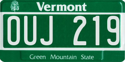 VT license plate OUJ219