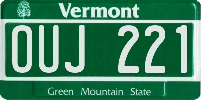 VT license plate OUJ221