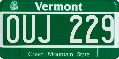 VT license plate OUJ229