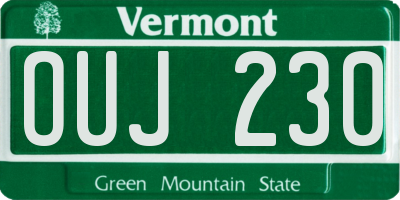 VT license plate OUJ230