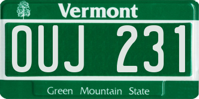 VT license plate OUJ231