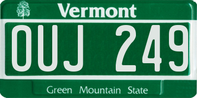 VT license plate OUJ249