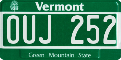 VT license plate OUJ252