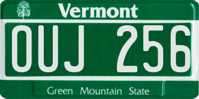 VT license plate OUJ256