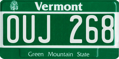 VT license plate OUJ268
