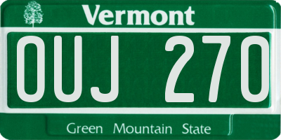 VT license plate OUJ270