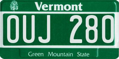VT license plate OUJ280
