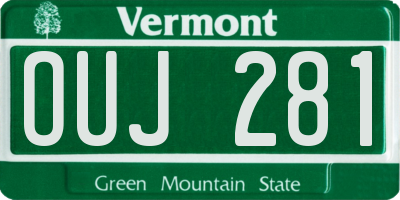 VT license plate OUJ281