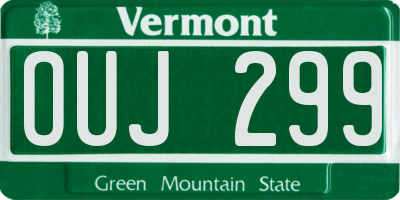 VT license plate OUJ299