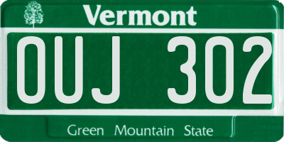 VT license plate OUJ302