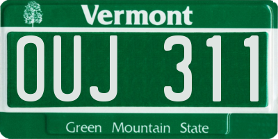 VT license plate OUJ311