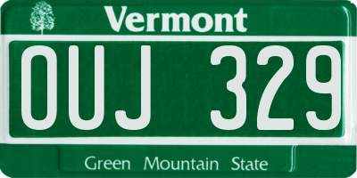 VT license plate OUJ329