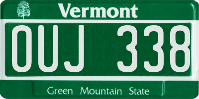 VT license plate OUJ338