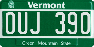 VT license plate OUJ390