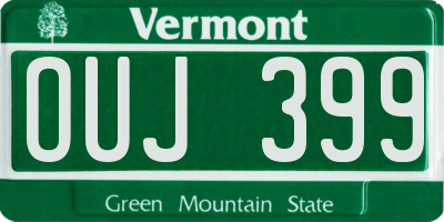 VT license plate OUJ399