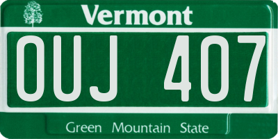 VT license plate OUJ407