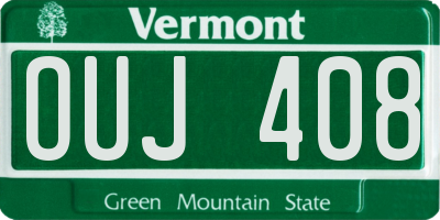 VT license plate OUJ408