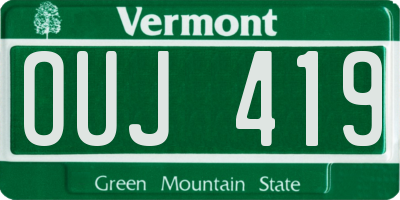 VT license plate OUJ419
