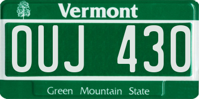 VT license plate OUJ430