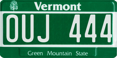 VT license plate OUJ444