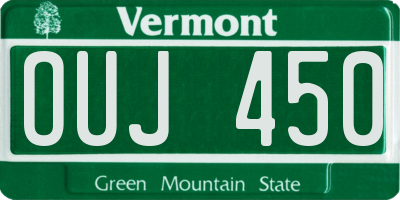 VT license plate OUJ450