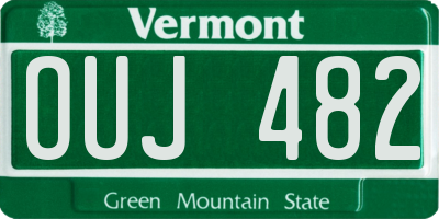VT license plate OUJ482
