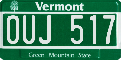VT license plate OUJ517