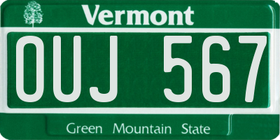 VT license plate OUJ567