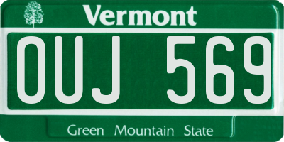 VT license plate OUJ569