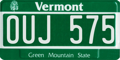 VT license plate OUJ575