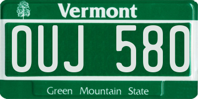 VT license plate OUJ580